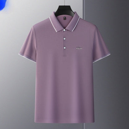Men's Summer New Style Casual Business Rhinestone-Embroidered T-Shirt
