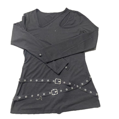 Women's Casual V-Neck Top With Metal Buttons