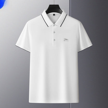 Men's Summer New Style Casual Business Rhinestone-Embroidered T-Shirt