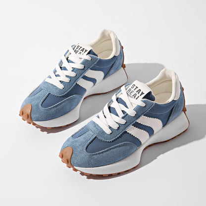 Stripe Lace-up Sneakers Women's Thick Bottom Casual Shoes Breathable Sports Shoes