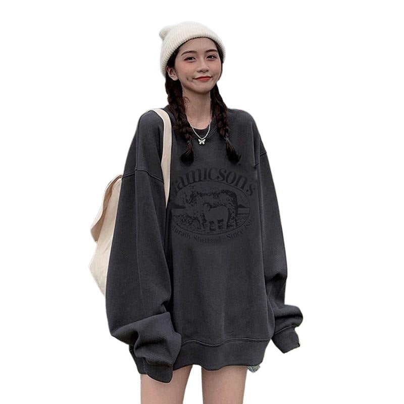 Women's Relaxed-fit Casual Hoodie With A Crew Neck
