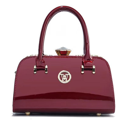Shiny Leather Diamond-Embellished Simple And Elegant Womens Bag Multi-Functional Evening Clutch