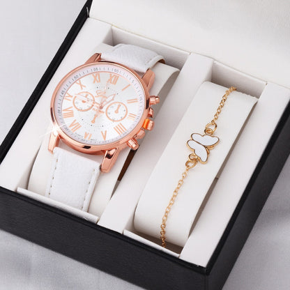Cute Butterfly All-match Watch Color Wheel Double-layer Ladies