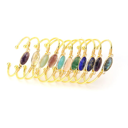 Crystal Stone Moonstone Gold-Edged Bracelet