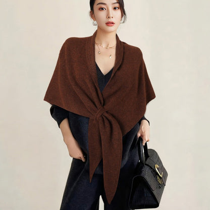 Women's Solid-Color Wool Triangle Neck Scarf For Autumn And Winter