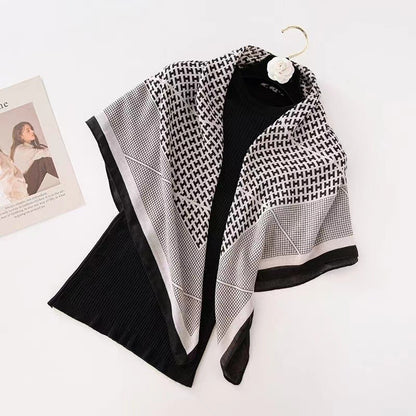 Womens Lightweight Spring Summer Silk Scarf Sun-protective Neck Gaiter And Hair Tie