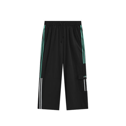 Men's Clothing Cut Side Stripe Wide-leg Pants Trendy Brand New Retro Color Contrast Patchwork Casual Wide-leg Pants