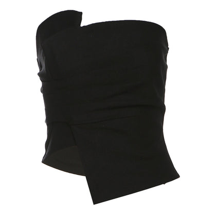 Irregular Spicy Girl Short Tube Top Blouse