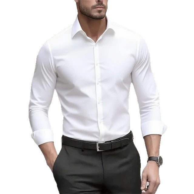 European And American Men's Business Long-Sleeve Wrinkle-Resistant, Non-Iron Casual Shirt