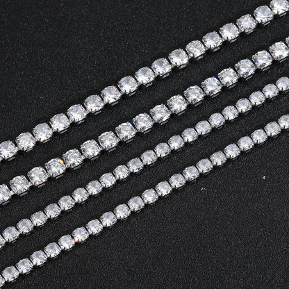 Spring-clasp Zircon Stainless Steel Mens Bracelet