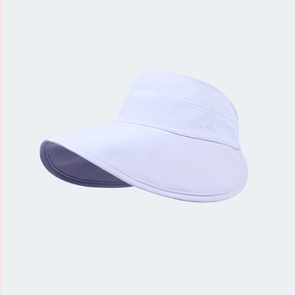 Solid-color Simple Double-sided Wide-brimmed Hat With Empty Crown, Light And Fresh Outdoor Wrap-around Style Large Brim, With Storage Function For Sun Protection.