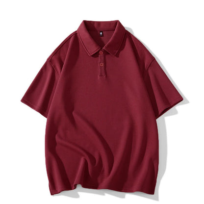 Men's Heavyweight Lapel Straight-shoulder T-shirt