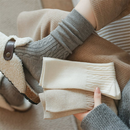 Women's Autumn Winter Wool Thickened Warm Mid-Calf Socks