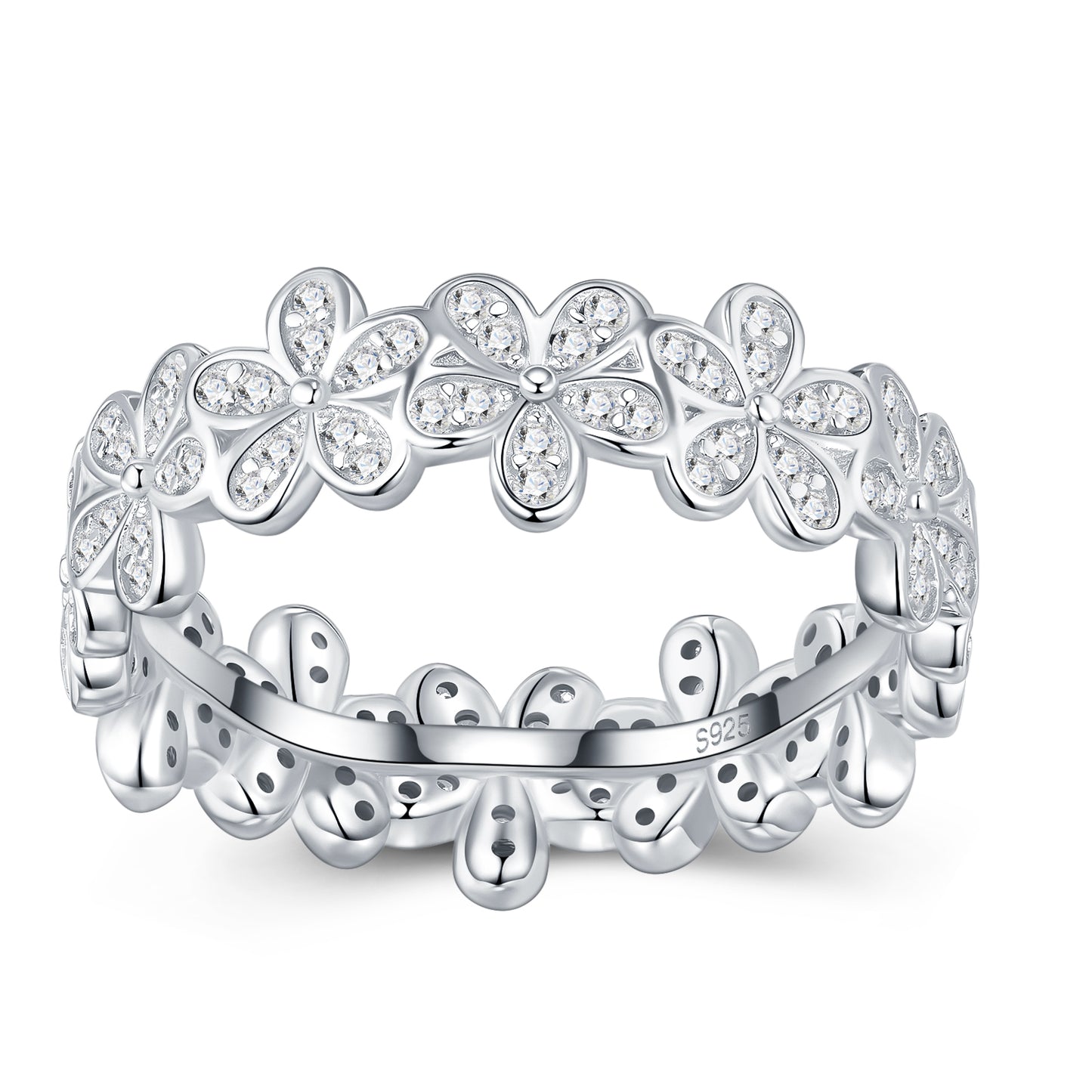 A Luxurious And Fashionable Minimalist Jewelry Ring Featuring Top-quality Moissanite, Made Of S925 Silver Electroplated With Platinum.