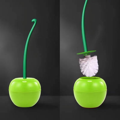 Long Handle Soft Hair Household Toilet Brush Cherry Toilet Brush Daily Necessities Creative Plastic Cleaning Brush Toilet Brush Set