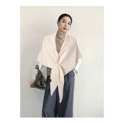 Women's Solid-Color Wool Triangle Neck Scarf For Autumn And Winter