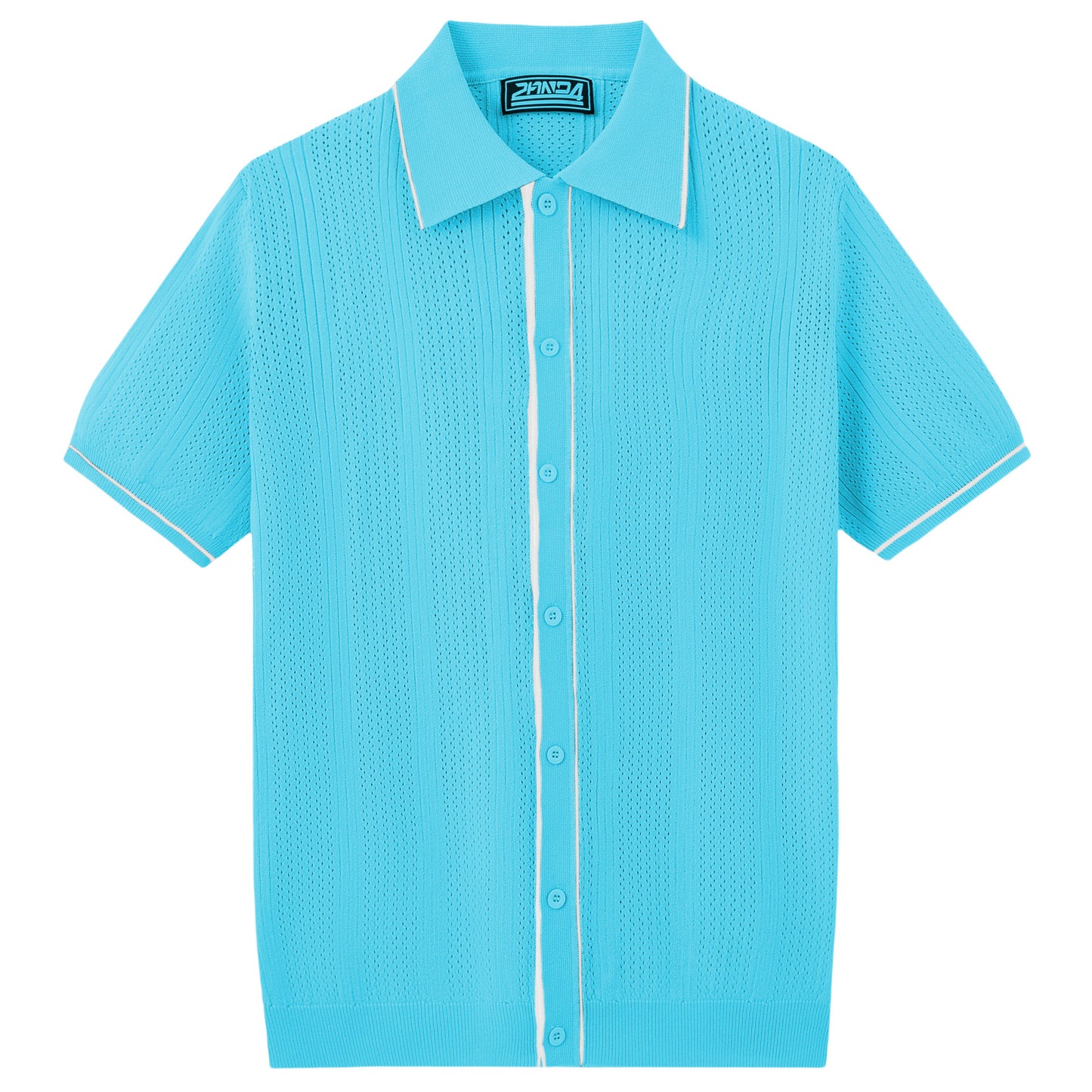 Men's Short-Sleeve Knit Top Cardigan Polo Shirt