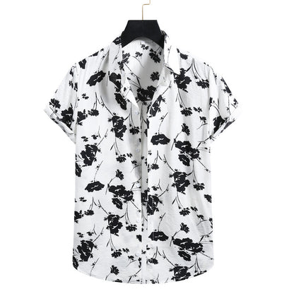 Men's Casual Fashionable Digital-Print Short-Sleeve Shirt