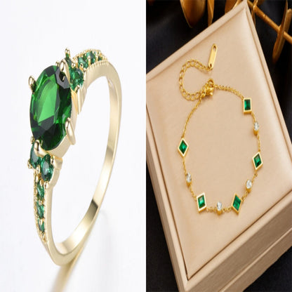 Rhinestone Zircon Four Claw Round Ring