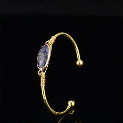 Crystal Stone Moonstone Gold-Edged Bracelet