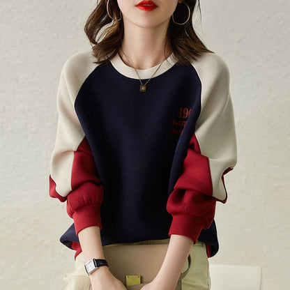 New Relaxed-fit Versatile Cotton Crewneck Hoodie